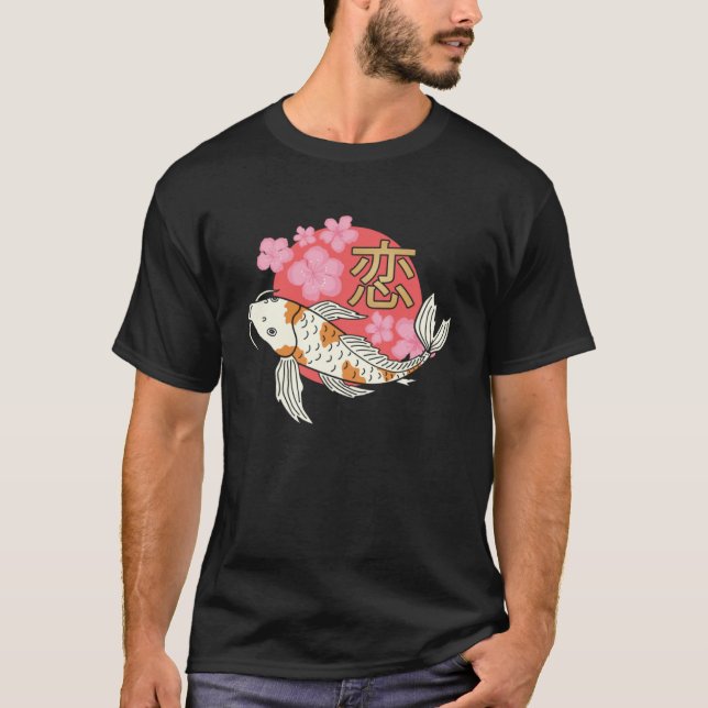 Koi Fish Japp Carp Nishikigoi Sakura Cherry Bl T Shirt (Framsida)