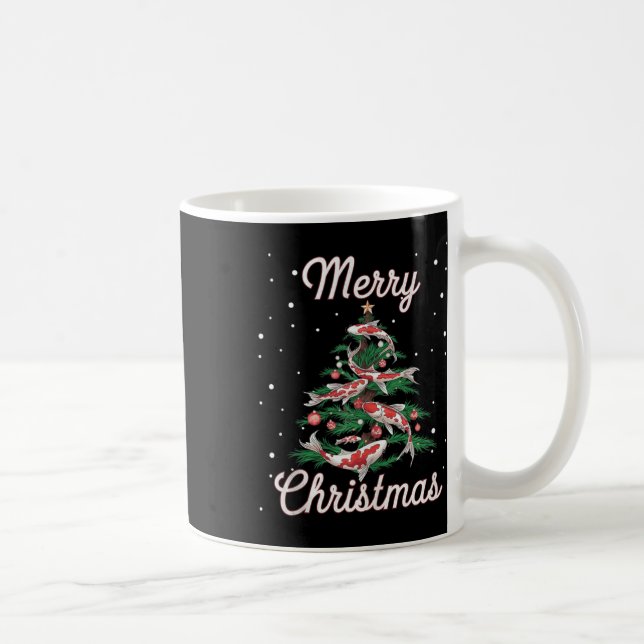 Koi Fish Julafton Träd Koi Carp Julgran Kaffemugg (Höger)