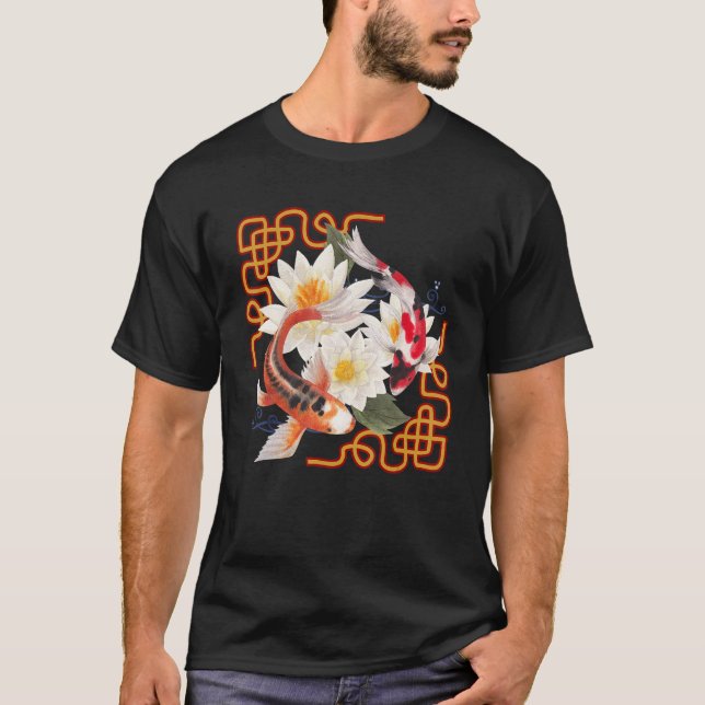 Koi Fish Koi Breeder Zen Garden Motif Koi Carp och T Shirt (Framsida)