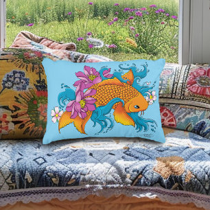 Koi Fish Lotus Cherry Blommars Prydnadskudde