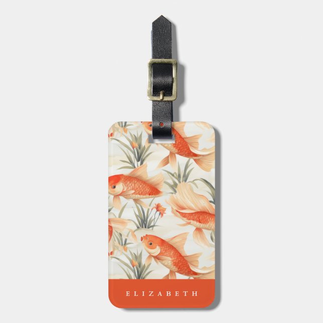 Koi Fish Luggage Tag Bagagebricka (Vertikal Framsida)