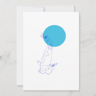 Koi Fish Minimal Stil-gratulationskort Julkort