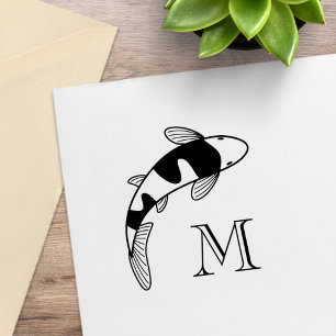 Koi Fish Monogram Initial Stämpel
