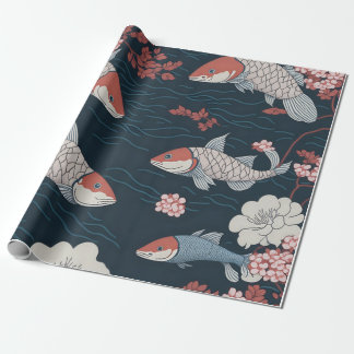 Koi Fish Mönster Presentpapper