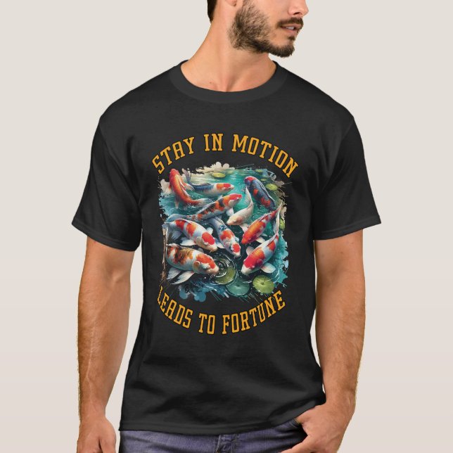 Koi Fish Philosophy Manar Black T Shirt (Framsida)