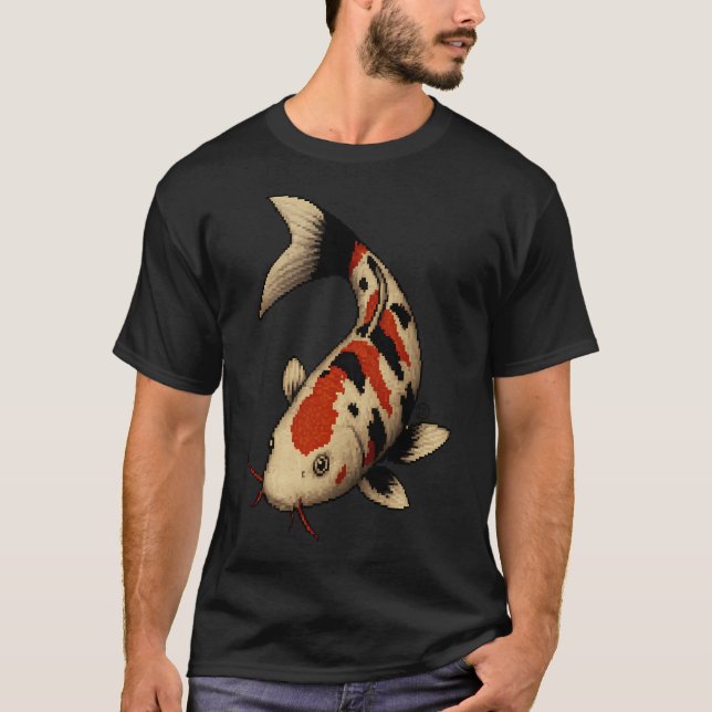 Koi Fish - Pixel Art - 8bit grafik 16bit grafik T Shirt (Framsida)