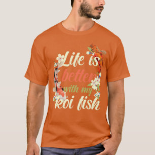 Koi Fish Pond Carp Japan Art Cherry Bloss T Shirt