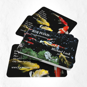 ©Koi Fish Pond Design Bygger underhåll Visitkort