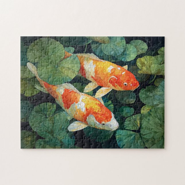 Koi Fish Pond Lily Dynors Pussel (Horisontell)