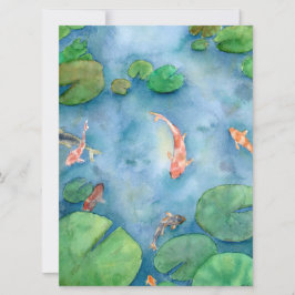 Koi Fish Pond watercolor Julkort
