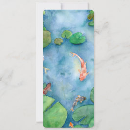 Koi Fish Pond watercolor Julkort