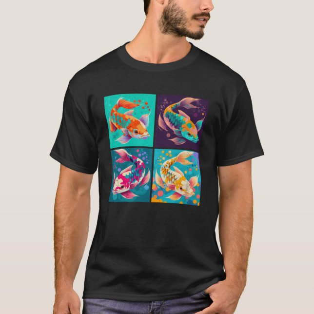 Koi Fish Pop Illustration Färgfulla djur Kvinnor T Shirt (Framsida)