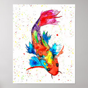 Koi Fish Poster - 11" x 14"