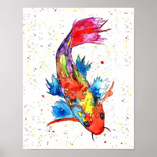 Koi Fish Poster - 11" x 14" (Framsidan)