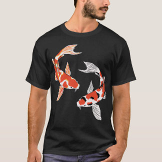 Koi Fish Red ampamp Guld och Red ampamp Black T Shirt