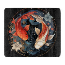 Koi Fish Red White Ying Yang Japansk Vatten Flow