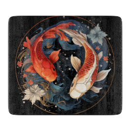 Koi Fish Red White Ying Yang Japansk Vatten Flow