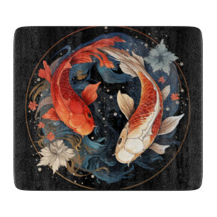 Koi Fish Red White Ying Yang Japansk Vatten Flow