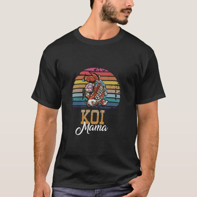 Koi Fish Retro Japp Stil Gift Carp Fish Mamma T Shirt (Framsida)