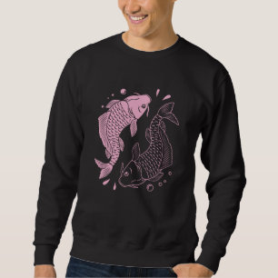 Koi Fish Retro Vintage Funny Japansk fiskkarp Lång Ärmad Tröja
