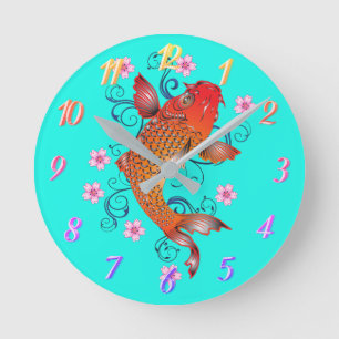 Koi fish rund klocka
