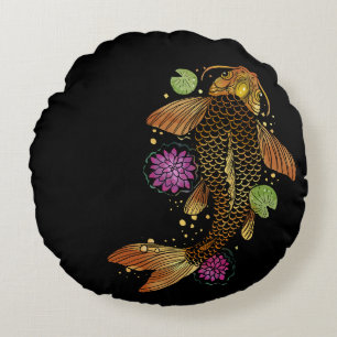 Koi Fish Rund Kudde