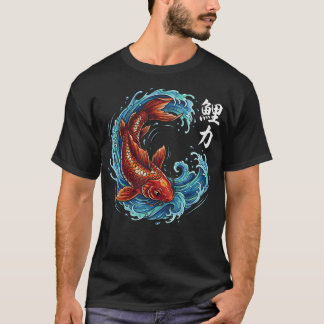 Koi Fish Sakura Japansk Konst Karpfisk Estetik T Shirt