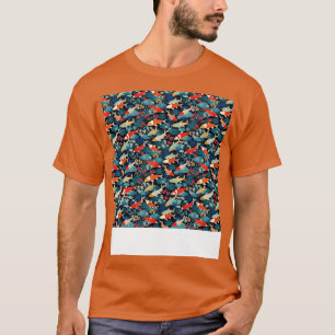Koi Fish Seamless Mönster japansk p asiatisk kines T Shirt