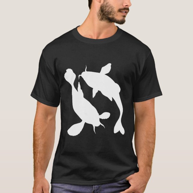 Koi Fish Silhouette T Shirt (Framsida)
