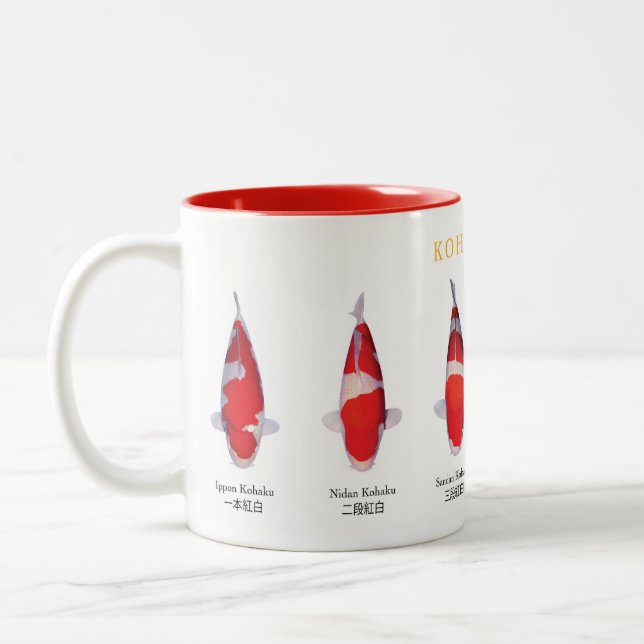 koi fish species kohaku Mug Två-Tonad Mugg (Vänster)