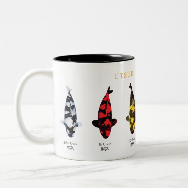 koi fish species Utsurimono Mug Två-Tonad Mugg (Vänster)