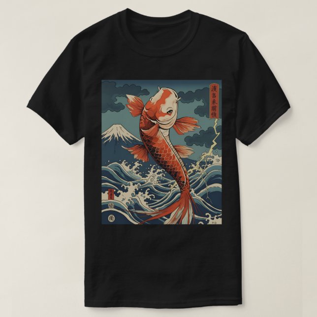 Koi Fish Stigning - Ocean Spirit T Shirt (Design framsida)