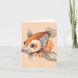 Koi Fish Study C Folded Greeting Card Kort