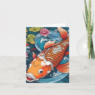 Koi Fish Study I Folat Greeting Card Kort