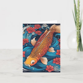 Koi Fish Study K Foled Greeting Card Kort