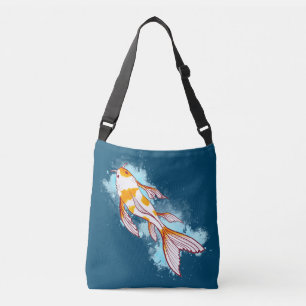 Koi fish Swimming Illustration Axelväska