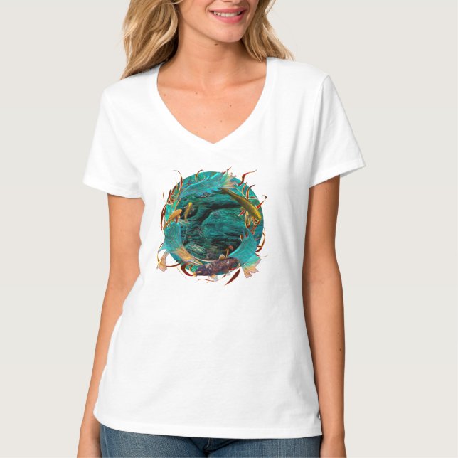 Koi Fish "SWIMMING IN FRED" T Shirt (Framsida)