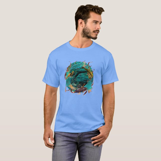Koi Fish "SWIMMING IN PEACE" T Shirt (Hel framsida)