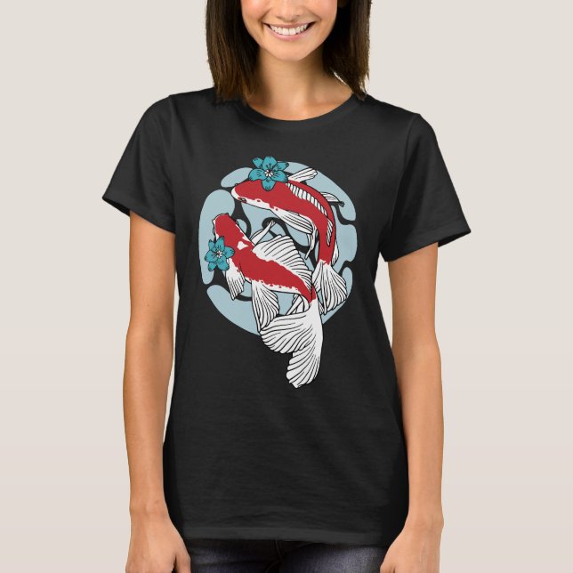 Koi Fish Swimming T Shirt (Framsida)
