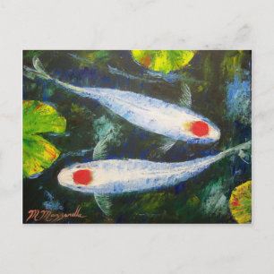 Koi Fish Tancho Kohaku Vykort