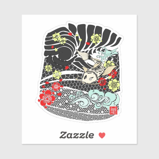 Koi Fish Tattoo Klistermärken (Ark)