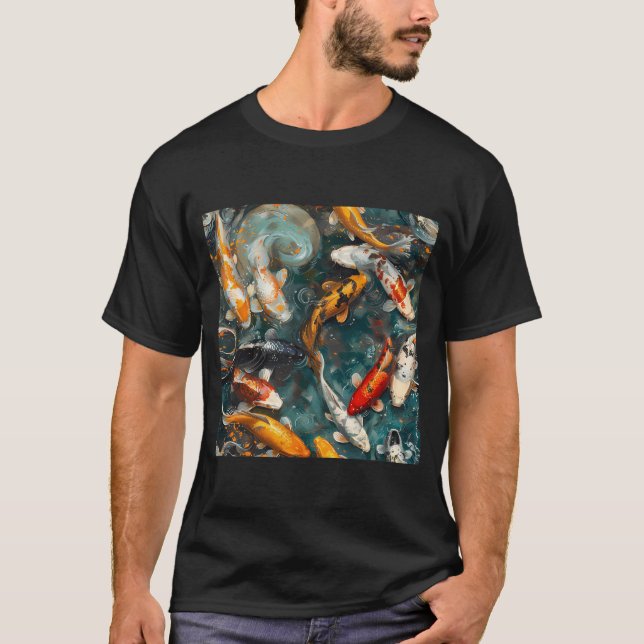 Koi fish teckning t shirt (Framsida)