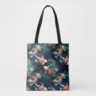 Koi Fish Tote Bag Tygkasse