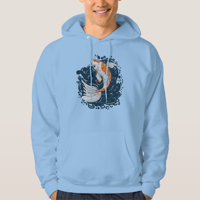 Koi Fish vatten böjande befälhavare Hoodie (Framsida)