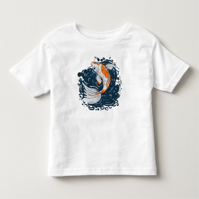 Koi Fish vatten böjande befälhavare T Shirt (Framsida)