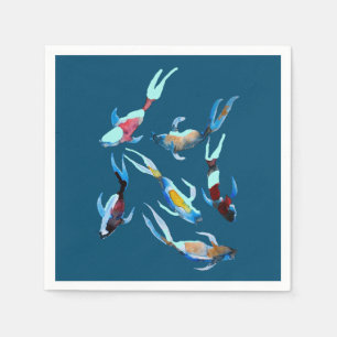 koi Fish vattencolor Japansk art Pappersservett