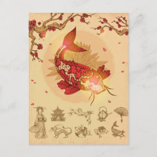 Koi Fish Vykort