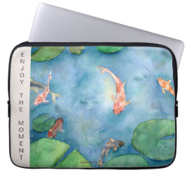 Koi Fish Watercolor Laptop Fodral