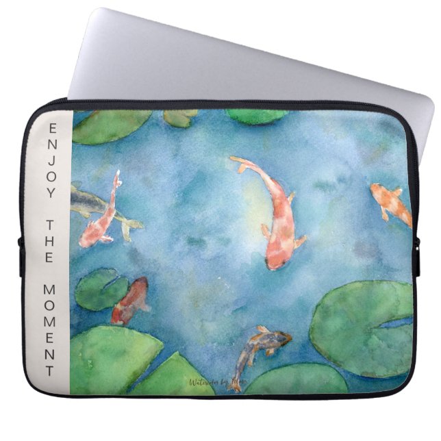 Koi Fish Watercolor Laptop Fodral (Framsidan)