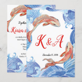 KOI FISH WEDING-INBJEKTKORT INBJUDNINGAR
